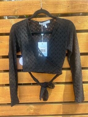 Hill House Raschel Knit Ballet Wrap Sweater XXS